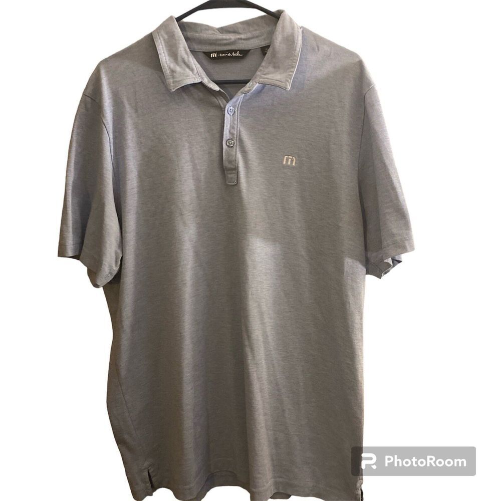 Travis Matthew Short Sleeves‎ Polo /Golf Shirt Men's 2XL Blue Logo